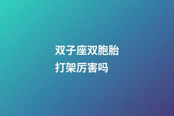 双子座双胞胎打架厉害吗-第1张-星座运势-玄机派