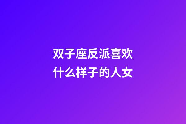 双子座反派喜欢什么样子的人女