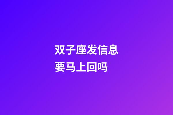 双子座发信息要马上回吗-第1张-星座运势-玄机派