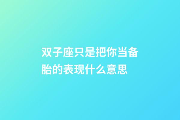 双子座只是把你当备胎的表现什么意思-第1张-星座运势-玄机派