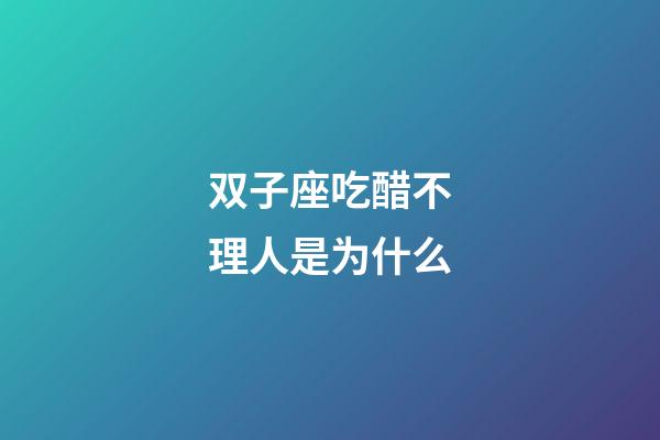 双子座吃醋不理人是为什么-第1张-星座运势-玄机派