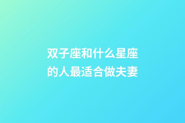 双子座和什么星座的人最适合做夫妻-第1张-星座运势-玄机派