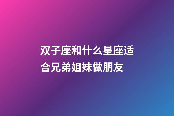 双子座和什么星座适合兄弟姐妹做朋友-第1张-星座运势-玄机派