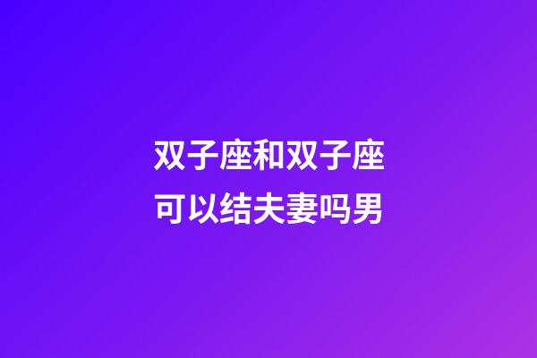 双子座和双子座可以结夫妻吗男-第1张-星座运势-玄机派