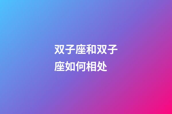 双子座和双子座如何相处-第1张-星座运势-玄机派