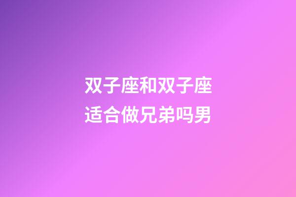 双子座和双子座适合做兄弟吗男-第1张-星座运势-玄机派