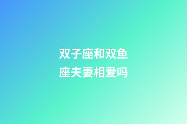 双子座和双鱼座夫妻相爱吗-第1张-星座运势-玄机派