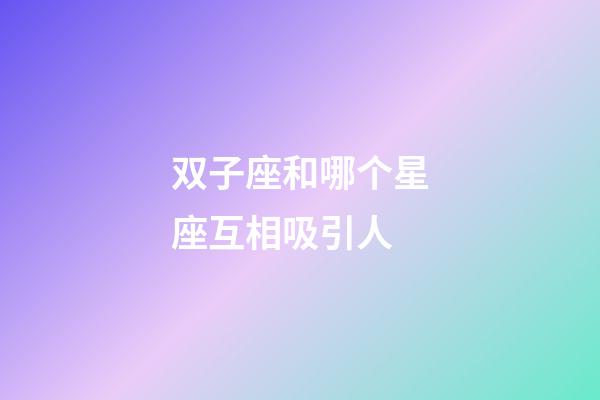 双子座和哪个星座互相吸引人-第1张-星座运势-玄机派