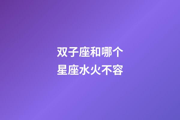 双子座和哪个星座水火不容-第1张-星座运势-玄机派