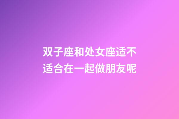 双子座和处女座适不适合在一起做朋友呢-第1张-星座运势-玄机派