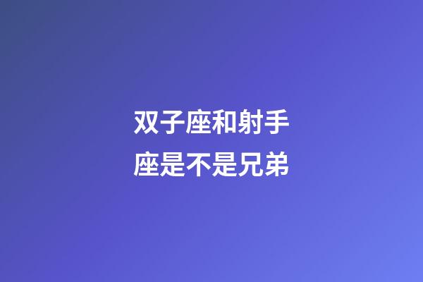 双子座和射手座是不是兄弟-第1张-星座运势-玄机派
