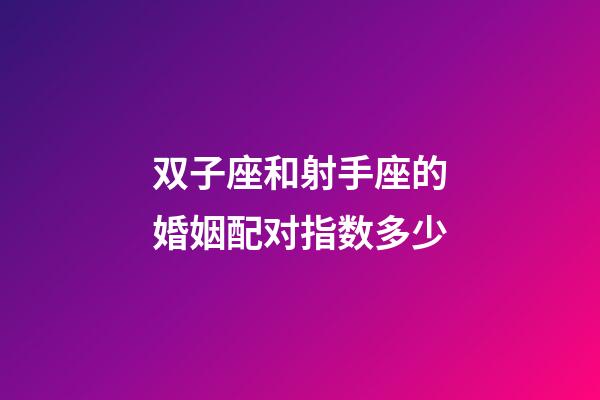 双子座和射手座的婚姻配对指数多少-第1张-星座运势-玄机派