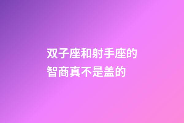 双子座和射手座的智商真不是盖的-第1张-星座运势-玄机派