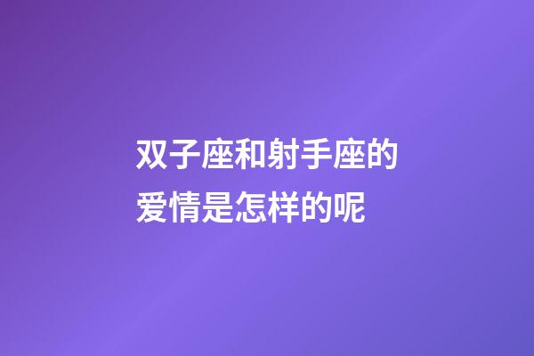 双子座和射手座的爱情是怎样的呢-第1张-星座运势-玄机派