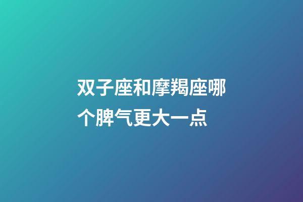 双子座和摩羯座哪个脾气更大一点-第1张-星座运势-玄机派