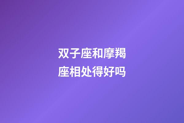 双子座和摩羯座相处得好吗-第1张-星座运势-玄机派