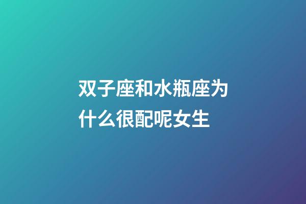 双子座和水瓶座为什么很配呢女生-第1张-星座运势-玄机派