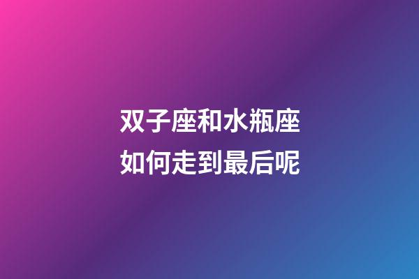 双子座和水瓶座如何走到最后呢-第1张-星座运势-玄机派