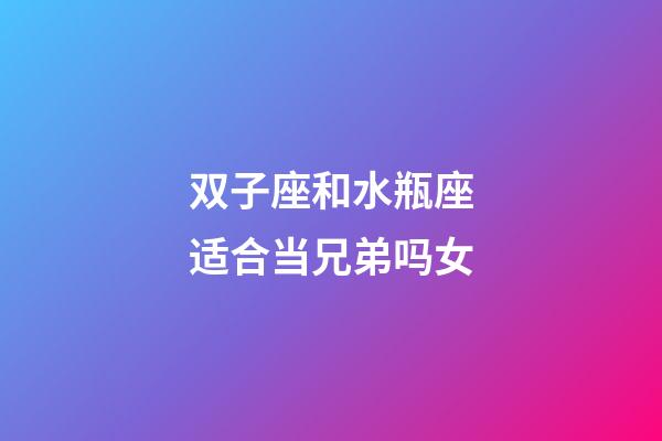 双子座和水瓶座适合当兄弟吗女-第1张-星座运势-玄机派