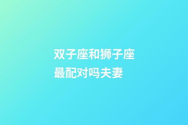 双子座和狮子座最配对吗夫妻-第1张-星座运势-玄机派