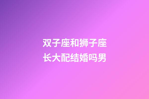 双子座和狮子座长大配结婚吗男-第1张-星座运势-玄机派