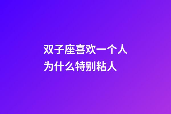 双子座喜欢一个人为什么特别粘人-第1张-星座运势-玄机派
