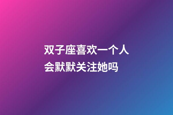 双子座喜欢一个人会默默关注她吗-第1张-星座运势-玄机派