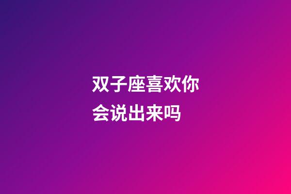 双子座喜欢你会说出来吗-第1张-星座运势-玄机派