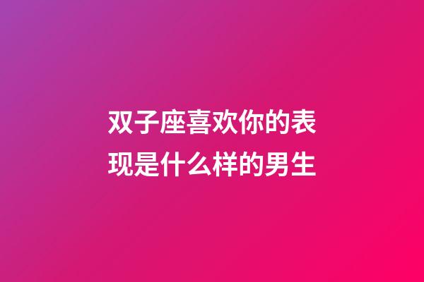 双子座喜欢你的表现是什么样的男生-第1张-星座运势-玄机派