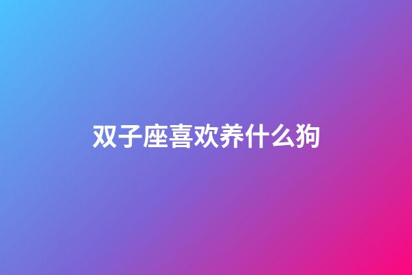 双子座喜欢养什么狗-第1张-星座运势-玄机派