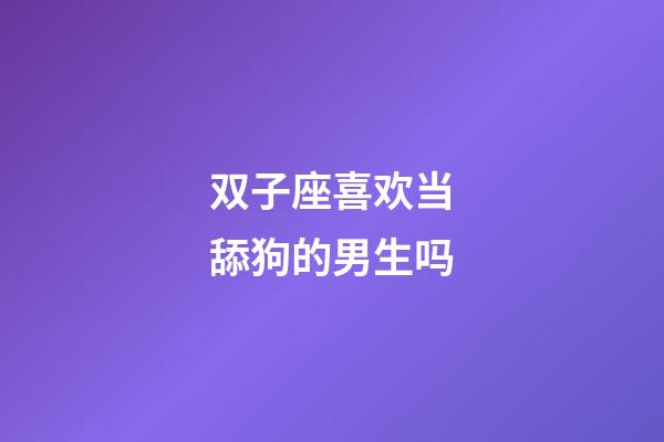 双子座喜欢当舔狗的男生吗-第1张-星座运势-玄机派