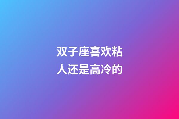 双子座喜欢粘人还是高冷的-第1张-星座运势-玄机派