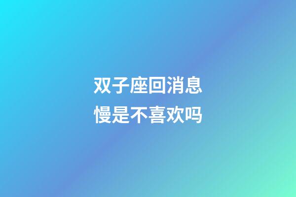 双子座回消息慢是不喜欢吗-第1张-星座运势-玄机派