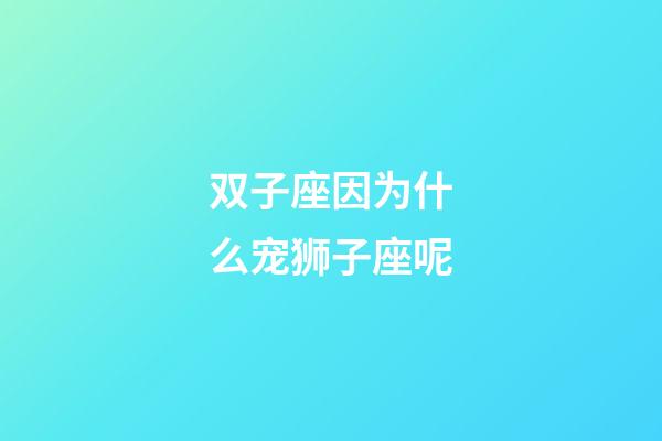 双子座因为什么宠狮子座呢-第1张-星座运势-玄机派