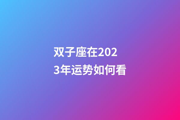 双子座在2023年运势如何看-第1张-星座运势-玄机派