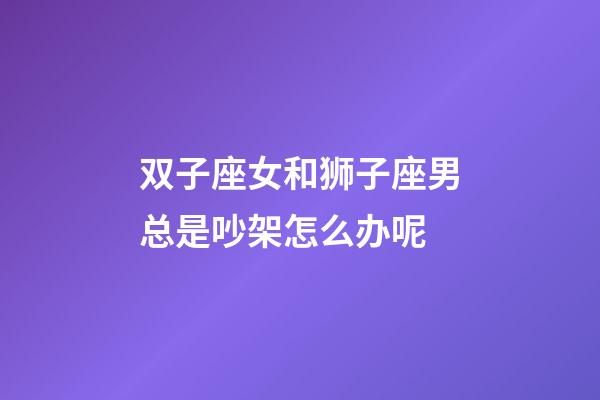 双子座女和狮子座男总是吵架怎么办呢-第1张-星座运势-玄机派