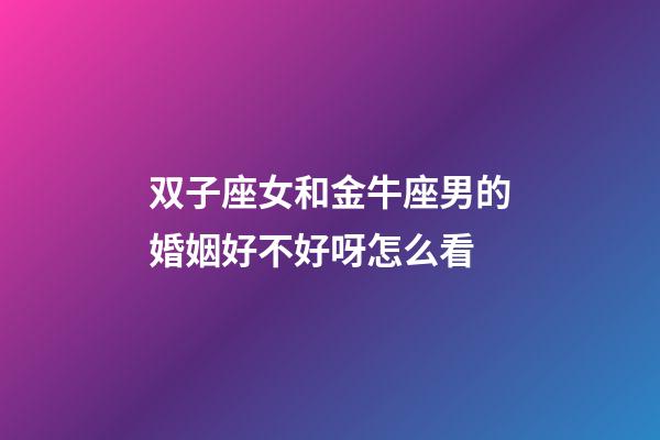 双子座女和金牛座男的婚姻好不好呀怎么看-第1张-星座运势-玄机派