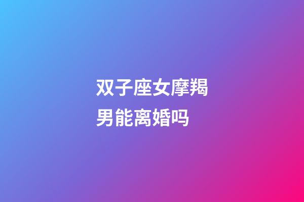 双子座女摩羯男能离婚吗-第1张-星座运势-玄机派