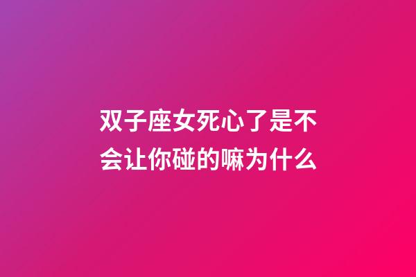 双子座女死心了是不会让你碰的嘛为什么-第1张-星座运势-玄机派