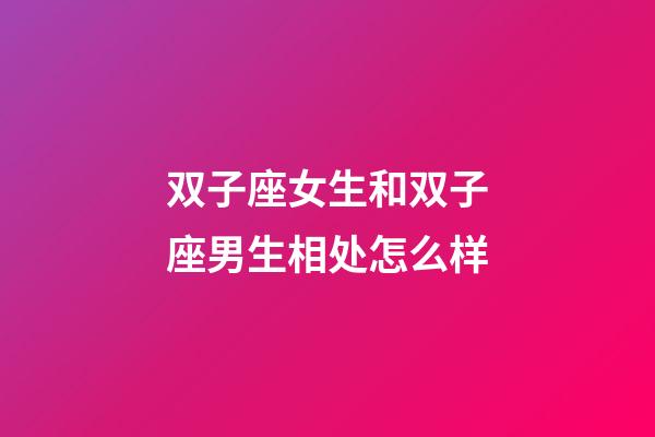 双子座女生和双子座男生相处怎么样-第1张-星座运势-玄机派