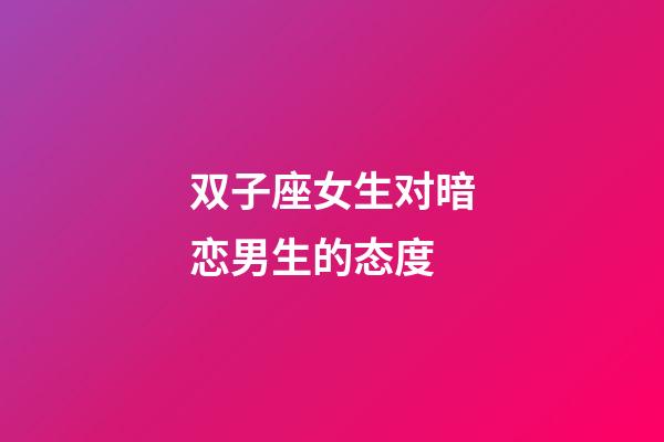 双子座女生对暗恋男生的态度-第1张-星座运势-玄机派