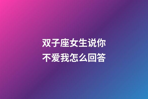 双子座女生说你不爱我怎么回答-第1张-星座运势-玄机派