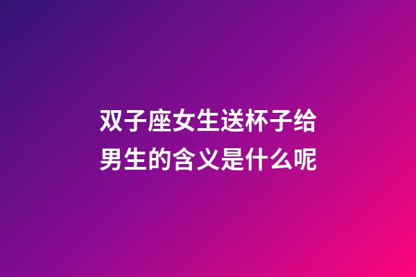 双子座女生送杯子给男生的含义是什么呢