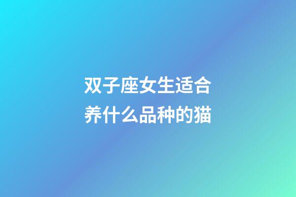 双子座女生适合养什么品种的猫-第1张-星座运势-玄机派