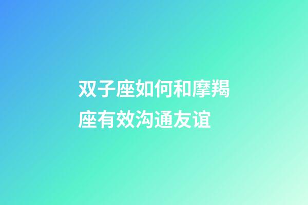 双子座如何和摩羯座有效沟通友谊-第1张-星座运势-玄机派