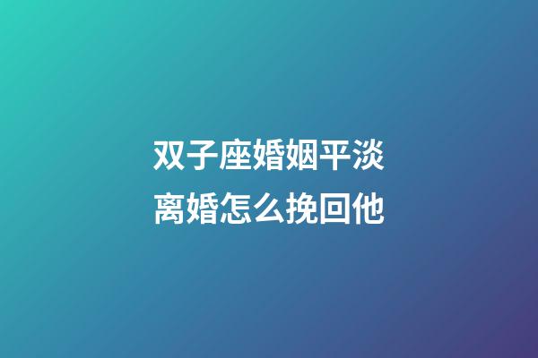 双子座婚姻平淡离婚怎么挽回他-第1张-星座运势-玄机派