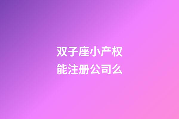 双子座小产权能注册公司么-第1张-星座运势-玄机派