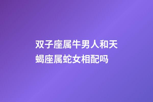 双子座属牛男人和天蝎座属蛇女相配吗-第1张-星座运势-玄机派