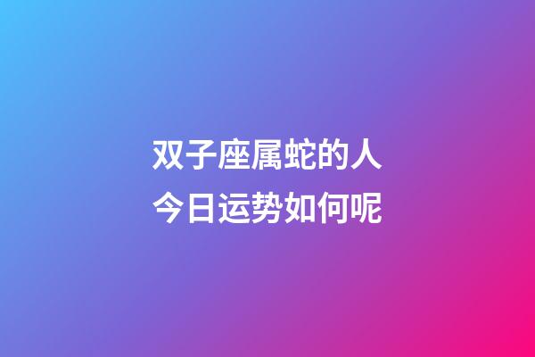 双子座属蛇的人今日运势如何呢-第1张-星座运势-玄机派