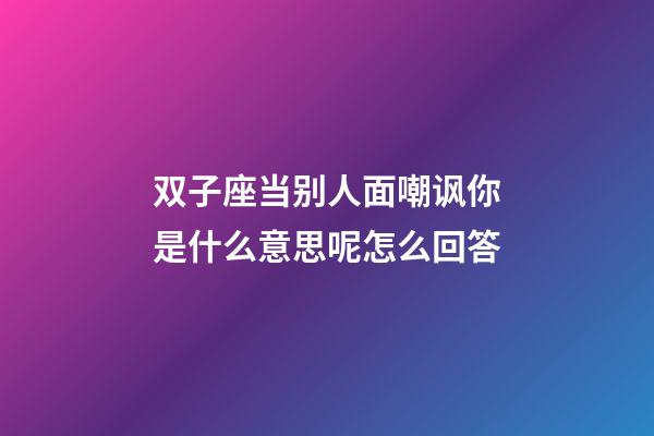 双子座当别人面嘲讽你是什么意思呢怎么回答-第1张-星座运势-玄机派
